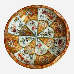 Rare Vintage 1971 Daher Decorated Ware Tin Bowl Floral 10.25" Very Good